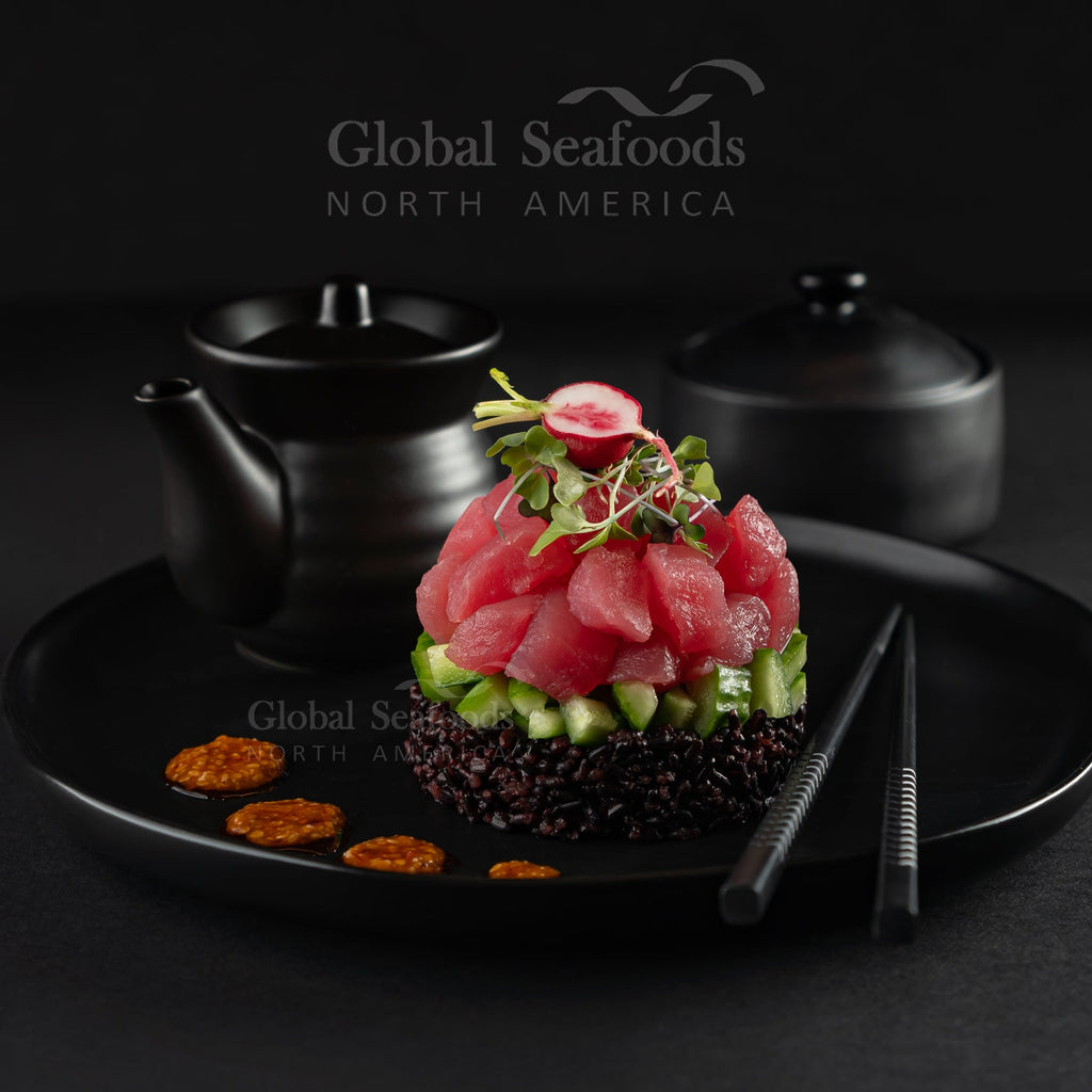 Order Fresh Sashimi Grade Yellowfin Tuna Cubes with Spicy Poke Sauce