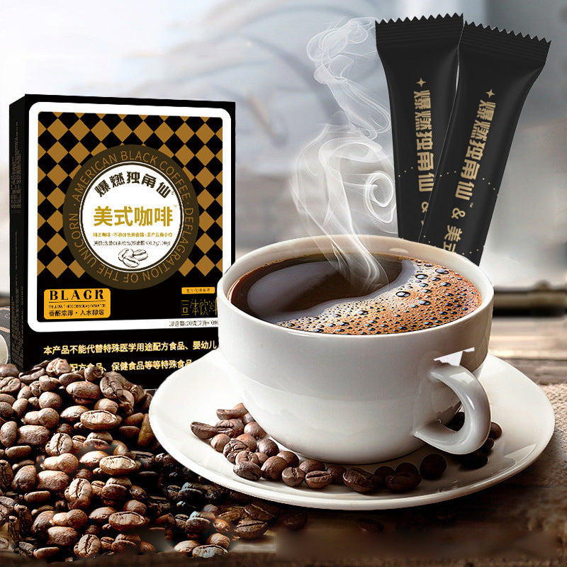 Black coffee American black coffee explosion unicorn fairy instant hot and cold double brew meal replacement strip black coffee