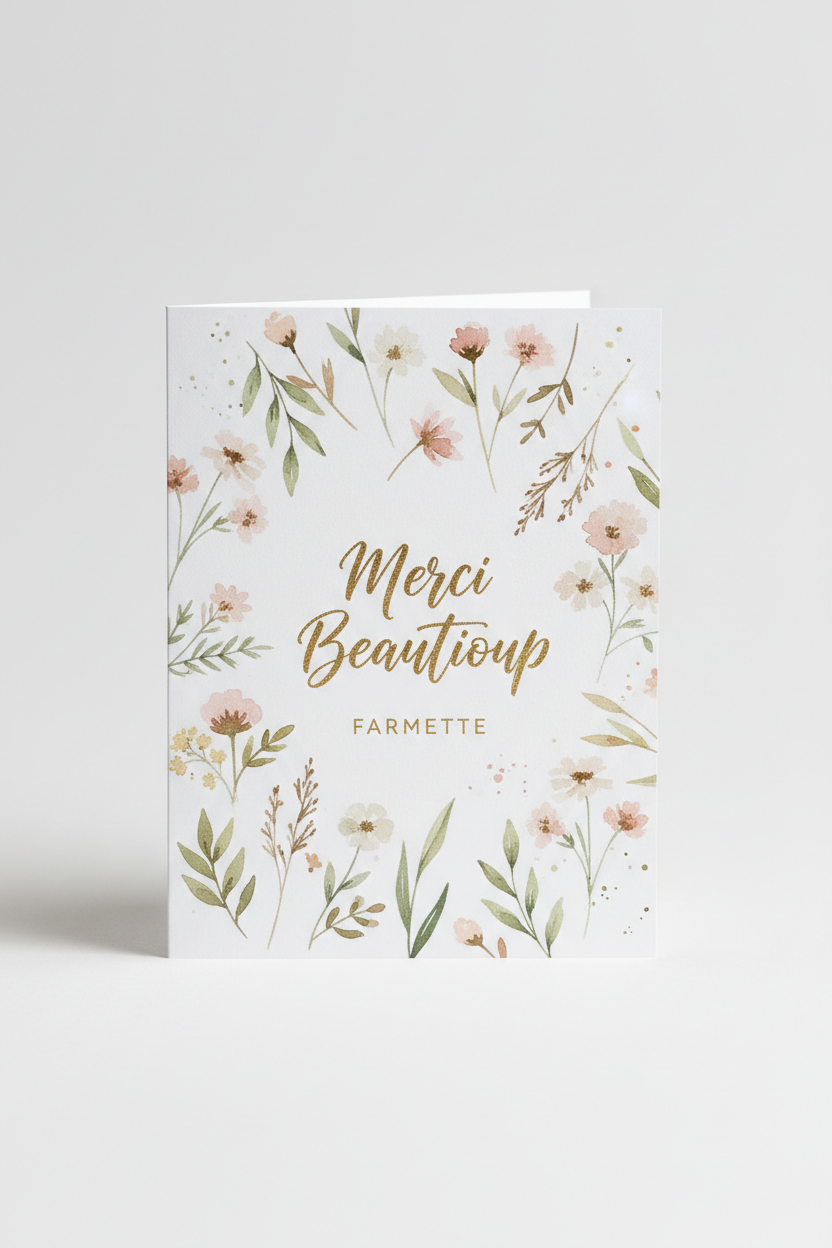 Farmette - 'Merci Beaucoup' Greeting Card (1CT)
