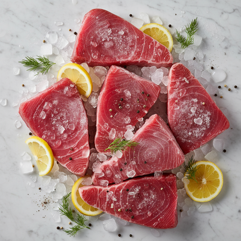 Yellowfin Tuna (Ahi) Steaks – High-Quality Frozen Seafood by Global Seafoods